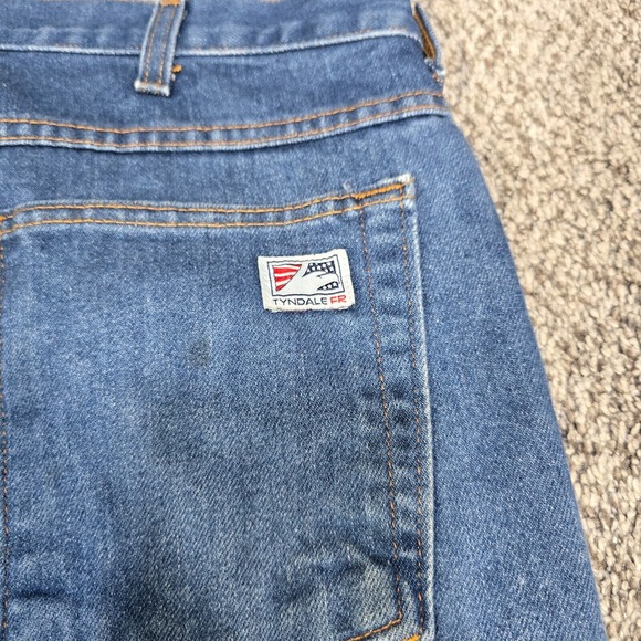 Tyndale FR Jeans Mens 36 Blue Denim‎ Flame Resistant Grunge Workwear 34x36 - Picture 5 of 16